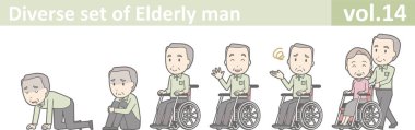 Yaşlı bir adam, Eps10 vektör biçimi vol.14 farklı kümesi