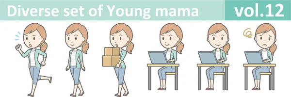 Diverso conjunto de mamá joven, formato de vector EPS10 vol.12 — Vector de stock