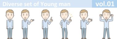 Genç adam, Eps10 vektör biçimi vol.01 farklı kümesi