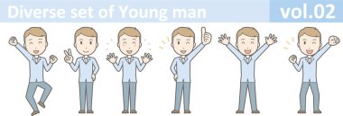 Genç adam, Eps10 vektör biçimi vol.02 farklı kümesi