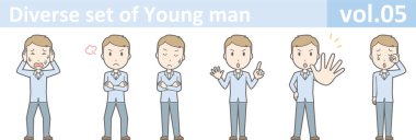 Genç adam, Eps10 vektör biçimi vol.05 farklı kümesi