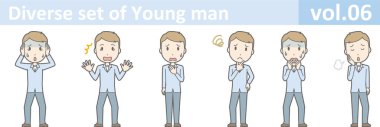Genç adam, Eps10 vektör biçimi vol.06 farklı kümesi