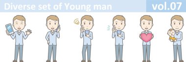 Genç adam, Eps10 vektör biçimi vol.07 farklı kümesi