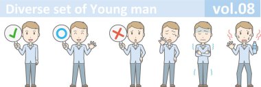 Genç adam, Eps10 vektör biçimi vol.08 farklı kümesi