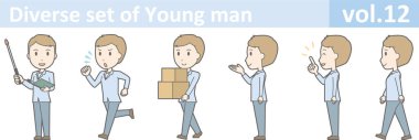 Genç adam, Eps10 vektör biçimi vol.12 farklı kümesi
