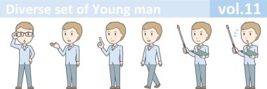 Genç adam, Eps10 vektör biçimi vol.11 farklı kümesi
