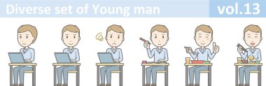 Genç adam, Eps10 vektör biçimi vol.13 farklı kümesi