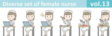 Kadın hemşire, Eps10 vektör biçimi vol.13 farklı kümesi