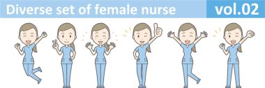 Kadın hemşire, Eps10 vektör biçimi vol.02 farklı kümesi