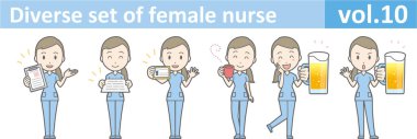 Kadın hemşire, Eps10 vektör biçimi vol.10 farklı kümesi
