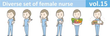 Kadın hemşire, Eps10 vektör biçimi vol.15 farklı kümesi
