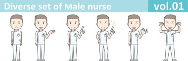 Erkek hemşire, Eps10 vektör biçimi vol.01 farklı kümesi