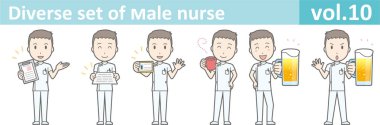 Erkek hemşire, Eps10 vektör biçimi vol.10 farklı kümesi