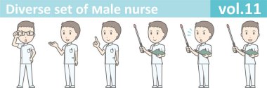 Erkek hemşire, Eps10 vektör biçimi vol.11 farklı kümesi