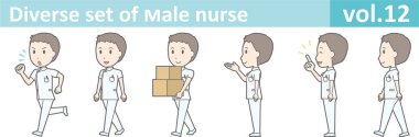 Erkek hemşire, Eps10 vektör biçimi vol.12 farklı kümesi