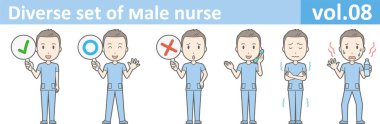 Erkek hemşire, Eps10 vektör biçimi vol.08 farklı kümesi