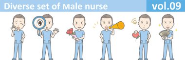 Erkek hemşire, Eps10 vektör biçimi vol.09 farklı kümesi