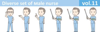 Erkek hemşire, Eps10 vektör biçimi vol.11 farklı kümesi