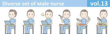 Erkek hemşire, Eps10 vektör biçimi vol.13 farklı kümesi