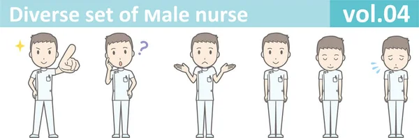 Diversi set di infermieri maschi, formato vettoriale EPS10 vol.04 — Vettoriale Stock