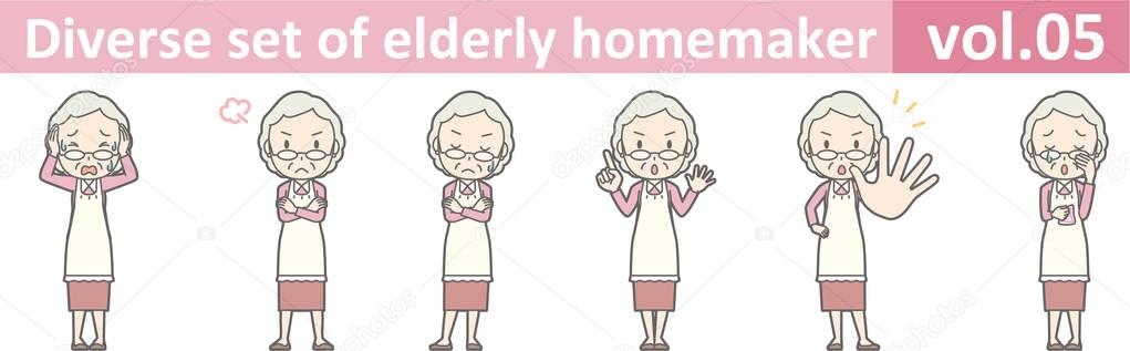 Diverse set of elderly homemaker, EPS10 vol.05