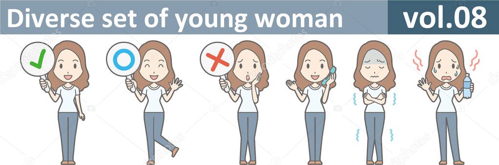 Diverse set of young woman, EPS10 vol.08