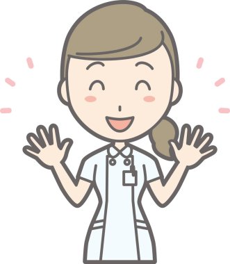 Beyaz takım giyen bir hemşire onun ha yayılır olduğunu bir örnek