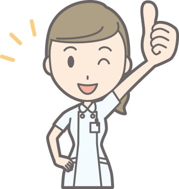 Beyaz takım giyen bir hemşire iyi bir s yapıyor illüstrasyon