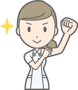 Beyaz önlük giyen bir hemşire usta illüstrasyon