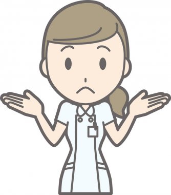 Beyaz takım giyen bir hemşire h shrugging bir örnek