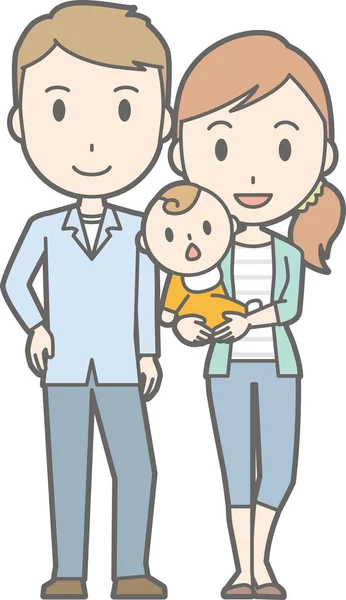 Lycklig familj No.04 (familjen av 3)(2 generations) — Stock vektor