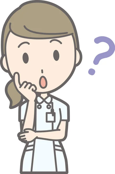 Ik ben benieuwd over illustraties door een verpleegkundige dragen een witte su — Stockvector