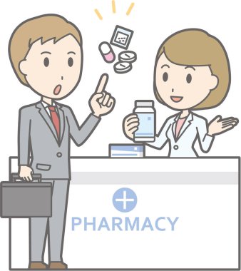 Resimde bu genç bir işadamı bir kadın pharma danışmanlık