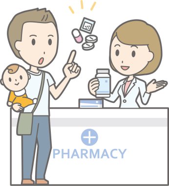 Resimde bu kadın Ecz danışmanlık bir bebek tutan bir adam