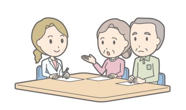 Resimde bu bir yaşlı çift bir fe tarafından danışmanlık alma