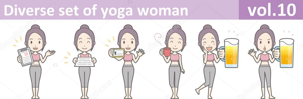 Diverse set of yoga woman, EPS10 vol.10
