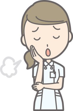 Beyaz takım giyen bir hemşire sıkma illüstrasyon