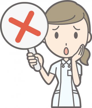 Beyaz takım giyen bir hemşire bir cr bir etiketi vardır illüstrasyon