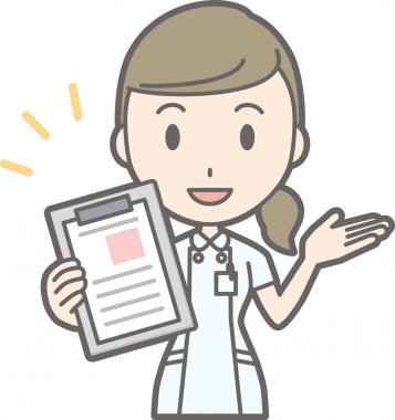 Beyaz takım giyen bir hemşire bir dosyası vardır illüstrasyon