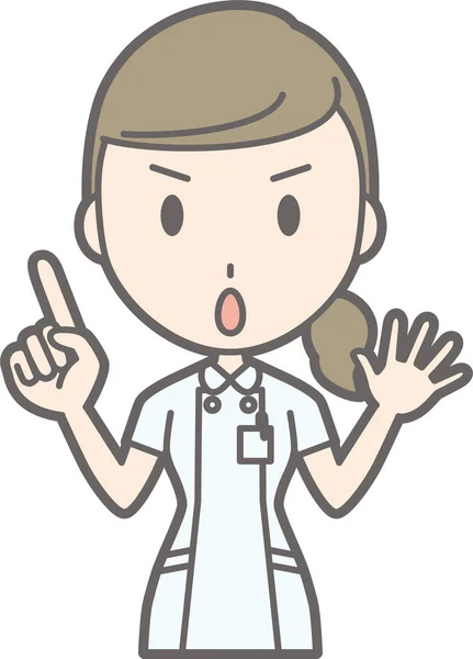 Illustratie gedragen door een verpleegkundige die het dragen van een wit pak — Stockvector