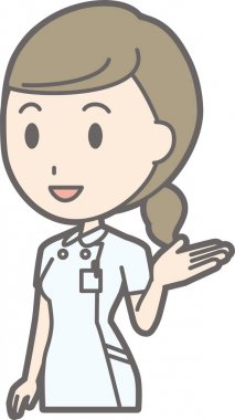 Beyaz takım giyen bir hemşire ile yol gösteren bir örnek bir 