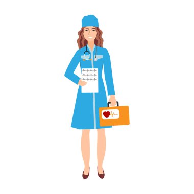 Aile doktoru karakter vektör izole