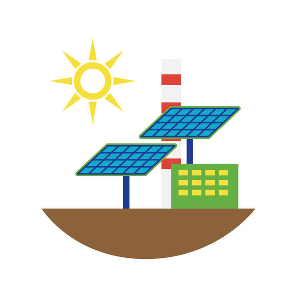 Alternative energy source solar panels vector illustration.