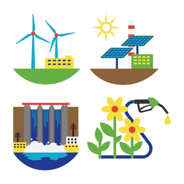 Alternatif enerji kaynağı vektör çizim ayarla.