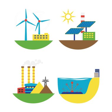 Alternatif enerji kaynağı vektör çizim ayarla.