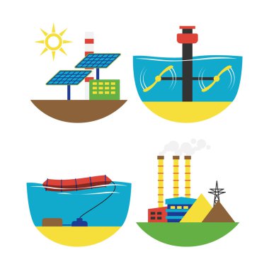 Alternatif enerji kaynağı vektör çizim ayarla.