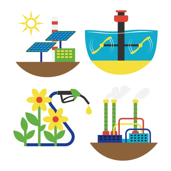 Illustration vectorielle des sources d'énergie alternatives . — Image vectorielle
