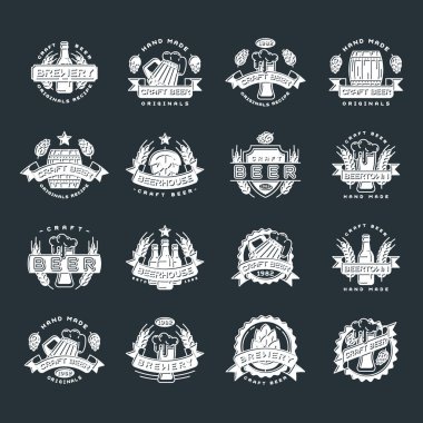 Set zanaat bira bages vektör.