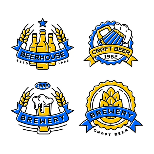 Craft beer bages vector set. — Stock Vector