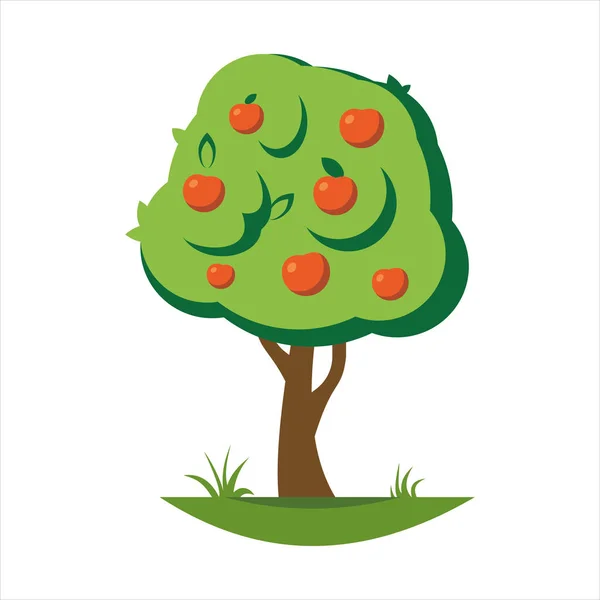 Ilustracja wektorowa drzewa jabłko kreskówka — Wektor stockowy